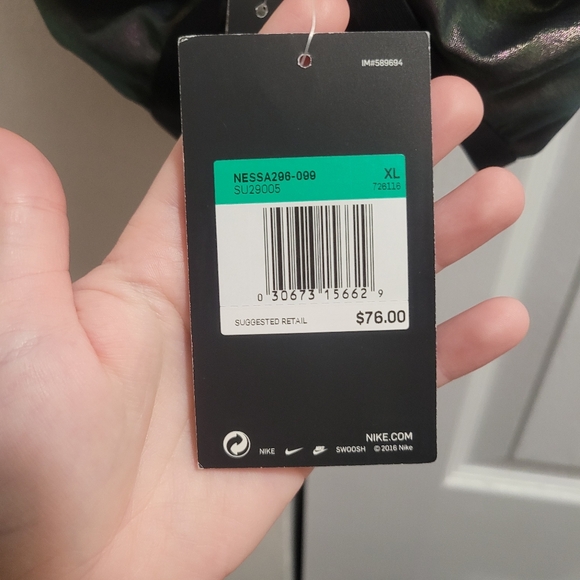 NWT Nike Swimming Onyx Flash reversible crossback top in iridecent black size XL - Picture 9 of 11